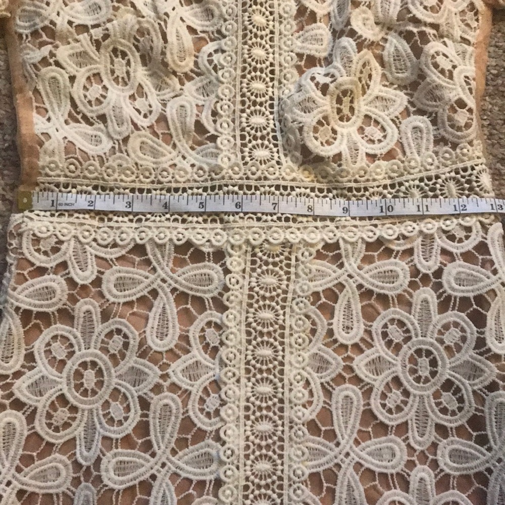 Crochet & Mesh Body con Dress - Picture 5 of 7